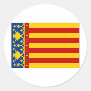 Adesivo Redondo Bandeira de Valência da espanha