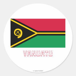 Adesivo Redondo Bandeira de Vanuatu com nome