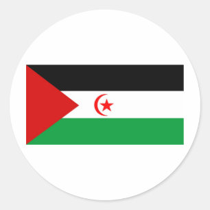 Adesivo Redondo Bandeira de Western Sahara