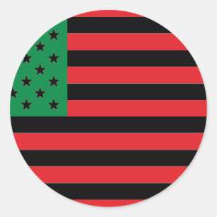 Adesivo Redondo Bandeira do afro-americano - preto e verde