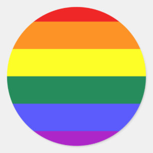 Adesivo Redondo Bandeira do arco-íris de LGBT