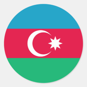Adesivo Redondo Bandeira do Azerbaijão