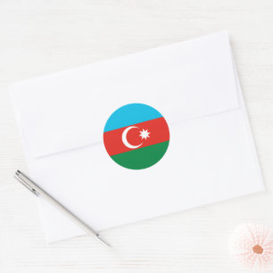 Adesivo Redondo bandeira do Azerbaijão