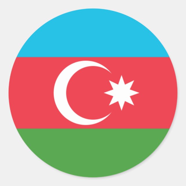 Adesivo Redondo Bandeira do Azerbaijão, Bandeira do Azerbaijão (Frente)