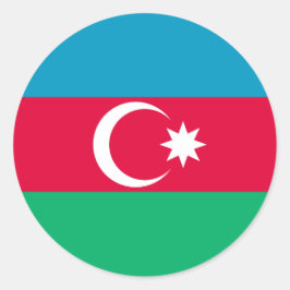 Adesivo Redondo Bandeira do Azerbaijão Sticker