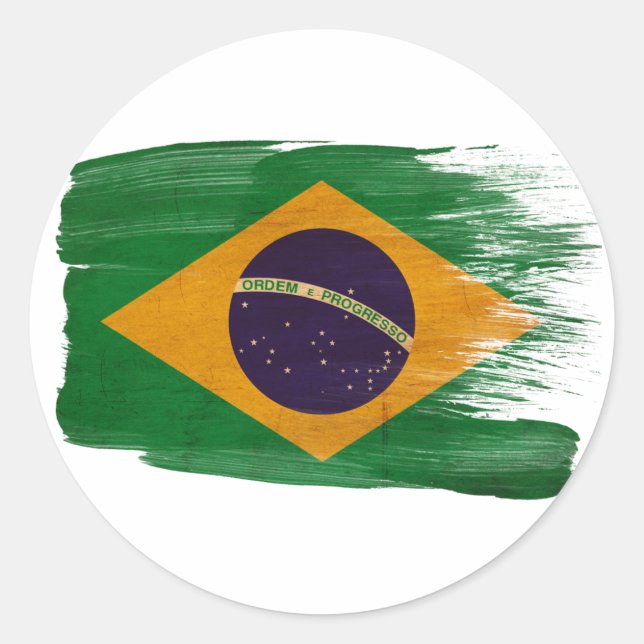 Adesivo Redondo Bandeira do Brasil (Frente)