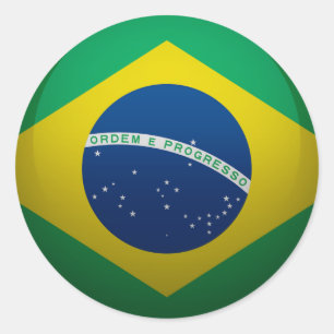 Adesivo Redondo Bandeira do Brasil