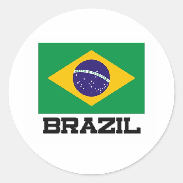Adesivo Redondo Bandeira do Brasil (Frente)