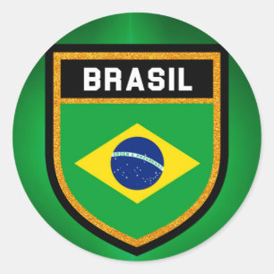 Adesivo Redondo Bandeira do Brasil