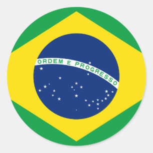 Adesivo Redondo Bandeira do Brasil