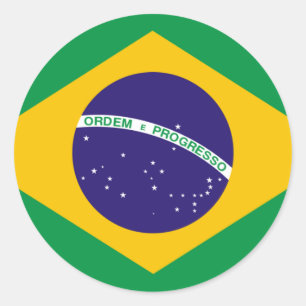 Adesivo Redondo Bandeira do Brasil