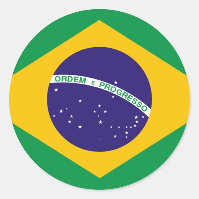 Adesivo Redondo Bandeira do Brasil (Frente)