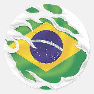 Adesivo Redondo Bandeira do Brasil
