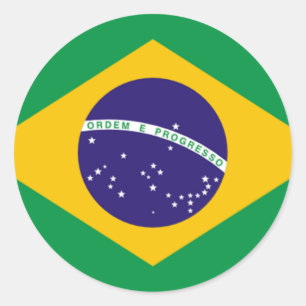 Adesivo Redondo Bandeira do Brasil, bandeiras do mundo