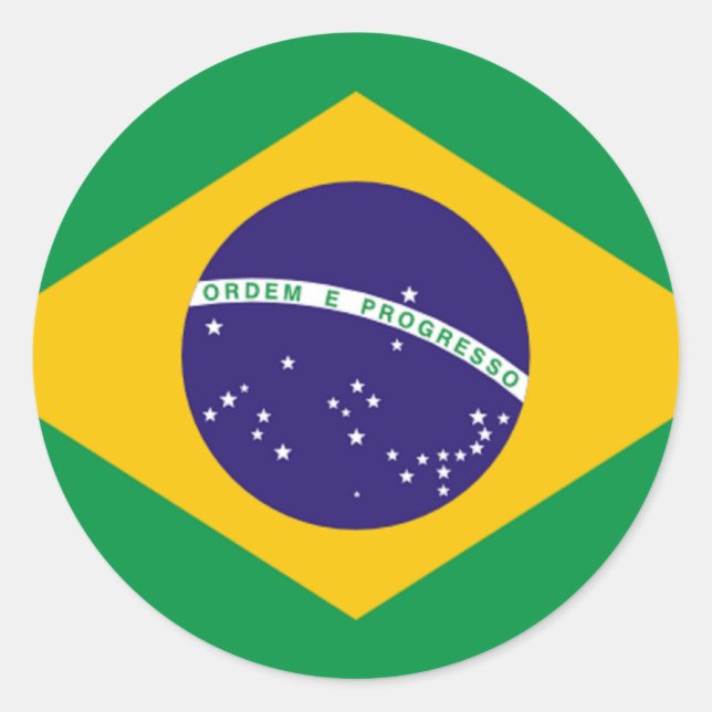 Adesivo Redondo Bandeira do Brasil, bandeiras do mundo (Frente)