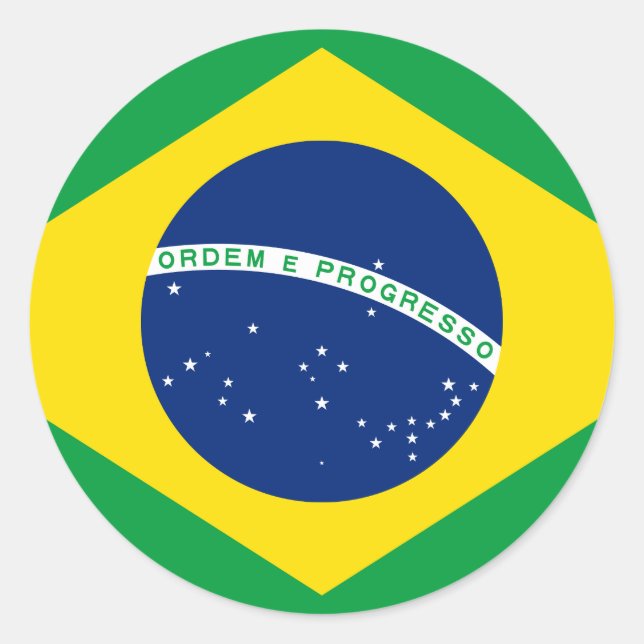 Adesivo Redondo Bandeira do Brasil (Brasil) (Frente)