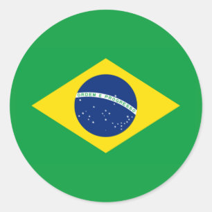 Adesivo Redondo Bandeira do Brasil Copa do Mundo 2026 Futebol Bras