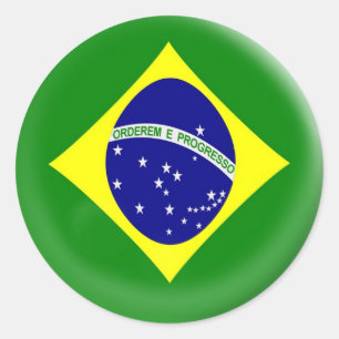 Adesivo Redondo bandeira do brasileiro de Brasil de 6 grande