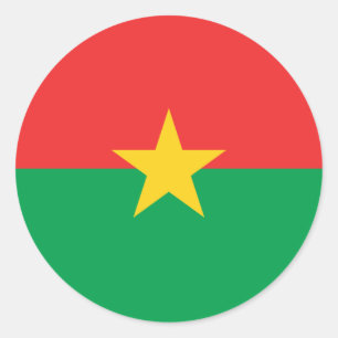 Adesivo Redondo Bandeira do Burkina Faso