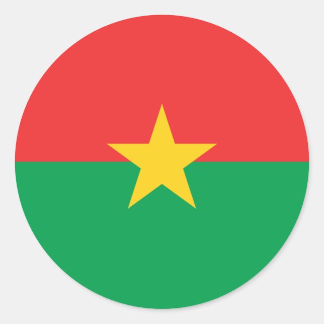 Adesivo Redondo Bandeira do Burkina Faso (Frente)