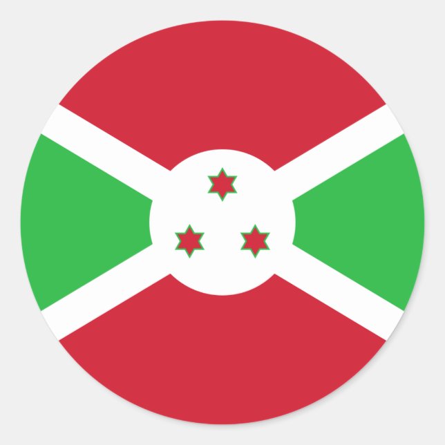 Adesivo Redondo Bandeira do Burundi, Bandeira do Burundi (Frente)