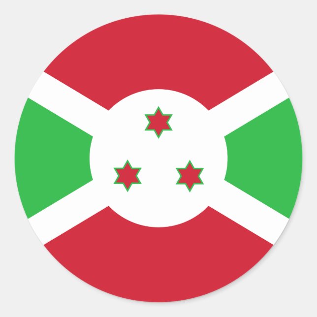 Adesivo Redondo Bandeira do Burundi Patriótico (Frente)