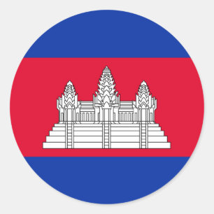 Adesivo Redondo Bandeira do Camboja