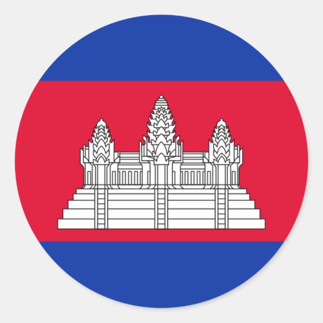 Adesivo Redondo Bandeira do Camboja - Bandeira do Camboja (Frente)