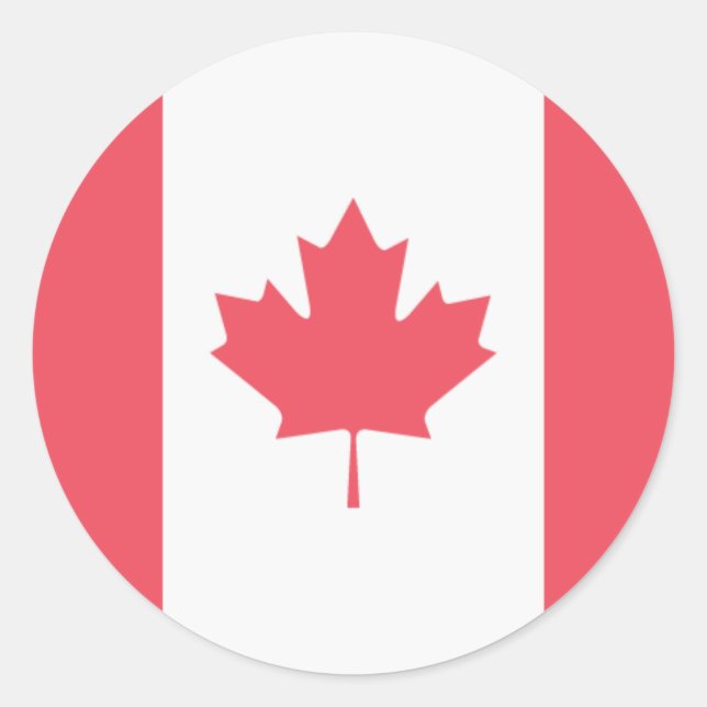 Adesivo Redondo Bandeira do Canadá (Frente)