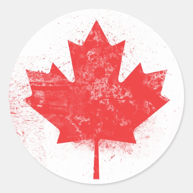 Adesivo Redondo Bandeira do Canadá (Frente)