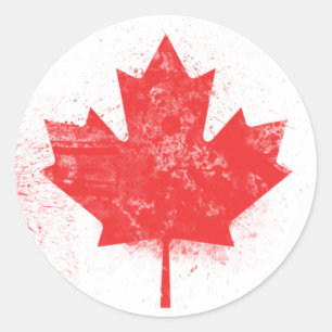 Adesivo Redondo Bandeira do Canadá