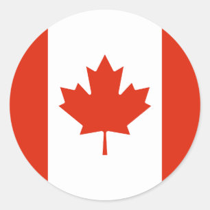 Adesivo Redondo Bandeira do Canadá