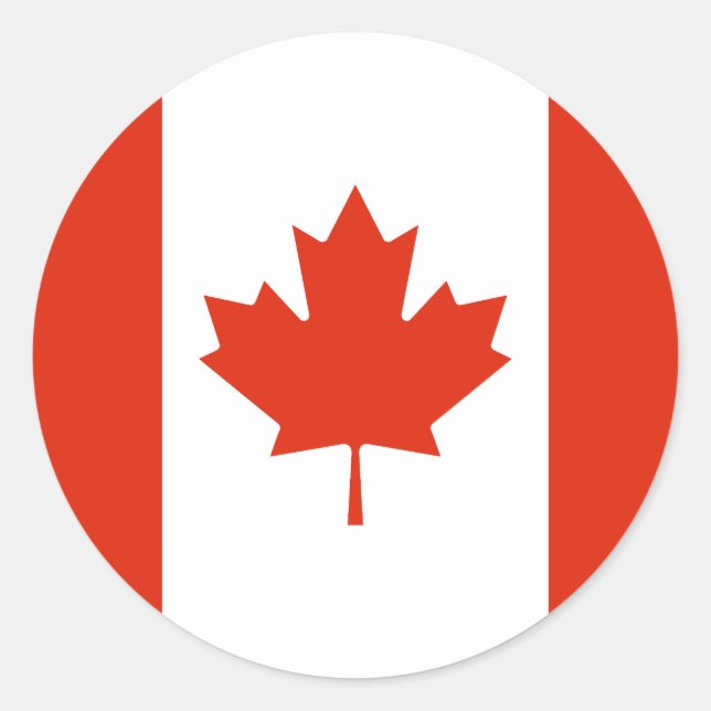 Adesivo Redondo Bandeira do Canadá (Frente)