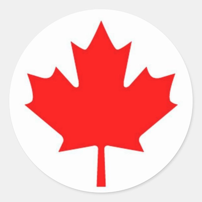 Adesivo Redondo Bandeira do Canadá (Frente)