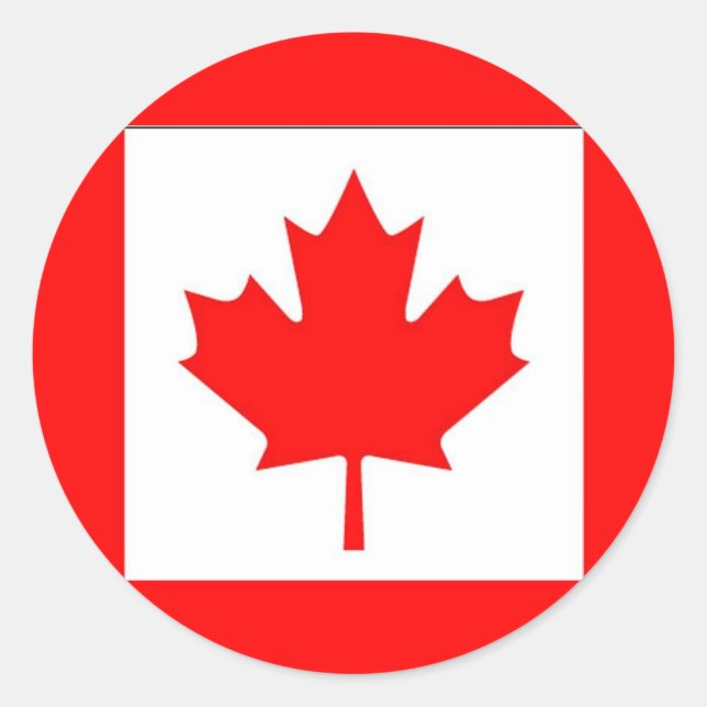 Adesivo Redondo Bandeira do Canadá (Frente)