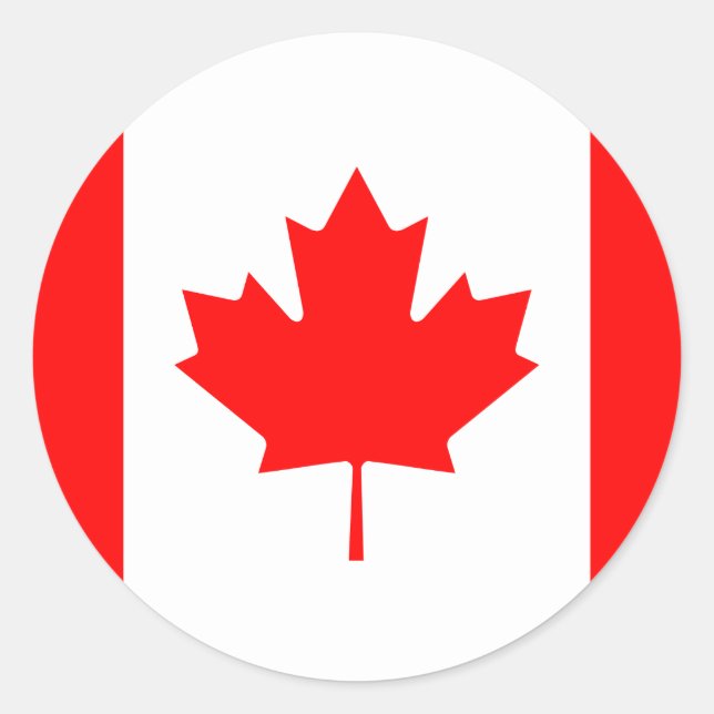 Adesivo Redondo Bandeira do Canadá (Canadá) (Frente)
