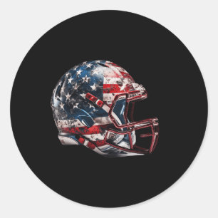 Adesivo Redondo Bandeira do Capacete Americano de Futebol
