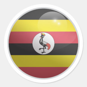 Adesivo Redondo Bandeira do Círculo Glosso de Uganda