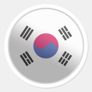 Adesivo Redondo Bandeira do Círculo Glossy na Coreia do Sul