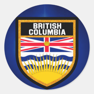 Adesivo Redondo Bandeira do Columbia Britânica