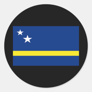 Adesivo Redondo Bandeira do Curaçao