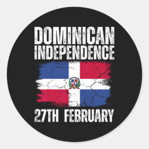 Adesivo Redondo Bandeira do Dia da Independência da República Domi