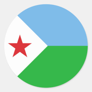 Adesivo Redondo Bandeira do Djibuti