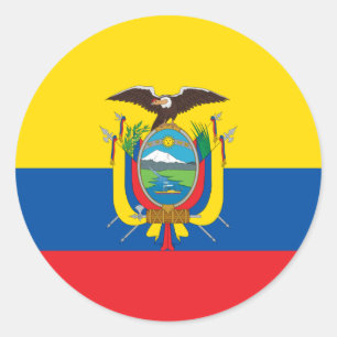 Adesivo Redondo Bandeira do Equador