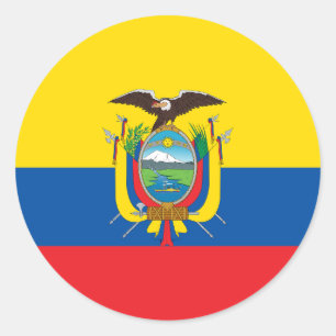 Adesivo Redondo Bandeira do Equador
