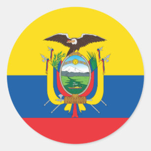 Adesivo Redondo Bandeira do Equador