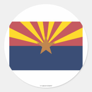 Adesivo Redondo Bandeira do estado da arizona