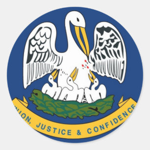 Adesivo Redondo Bandeira do Estado da Louisiana