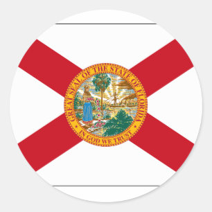 Adesivo Redondo Bandeira do estado de Florida