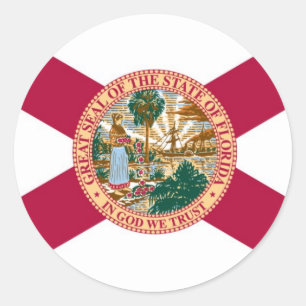 Adesivo Redondo Bandeira do estado de Florida